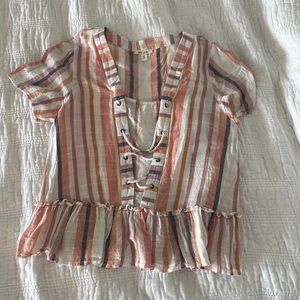 Stripe Short Sleeve Top